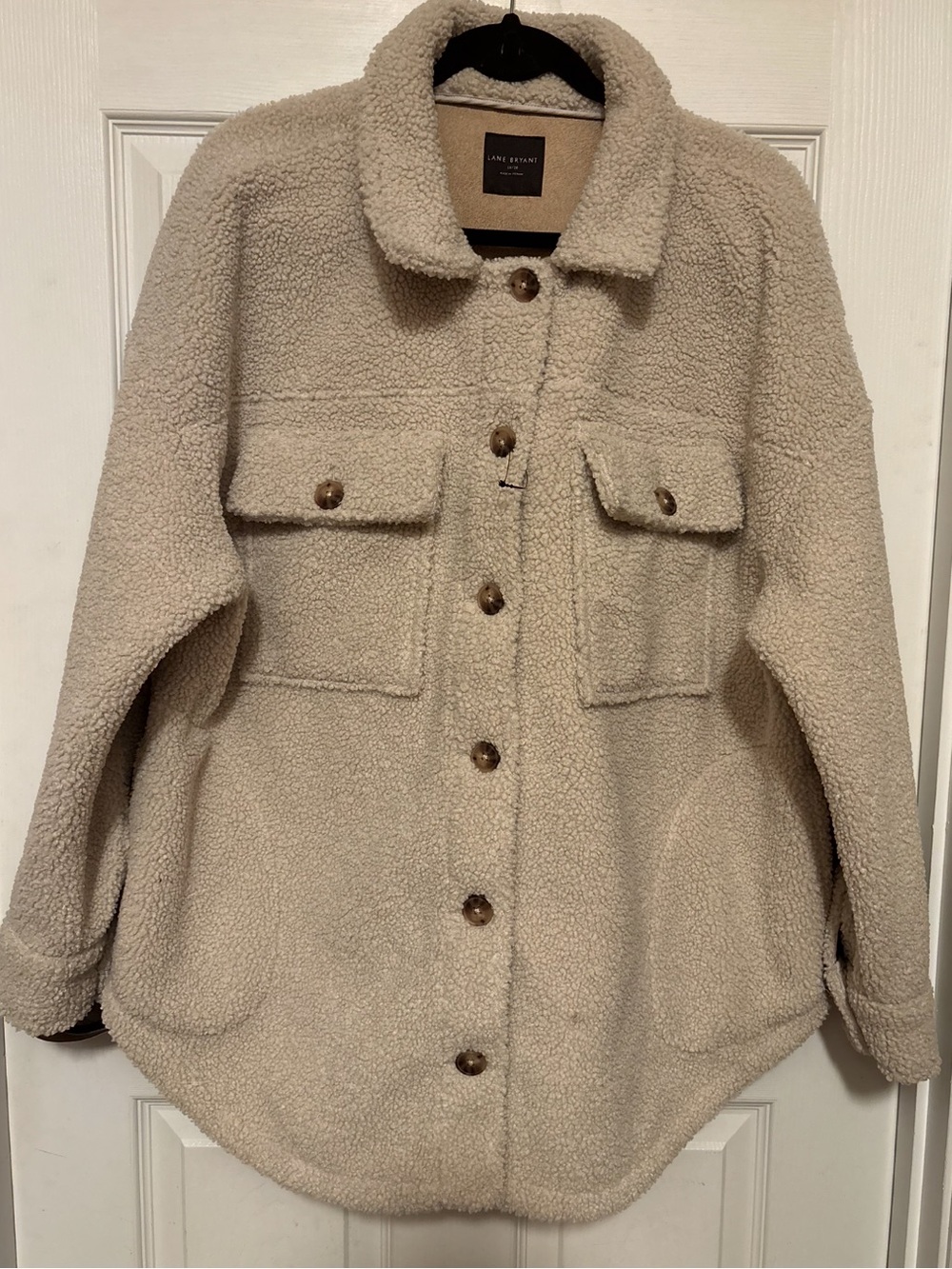 NWT Lane Bryant Sherpa Shacket 18 to 20 Button Up Pockets